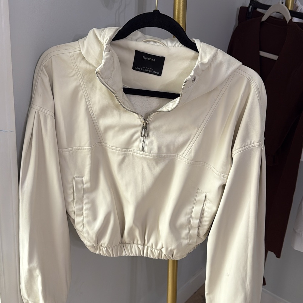 Cream Leather Women's Top